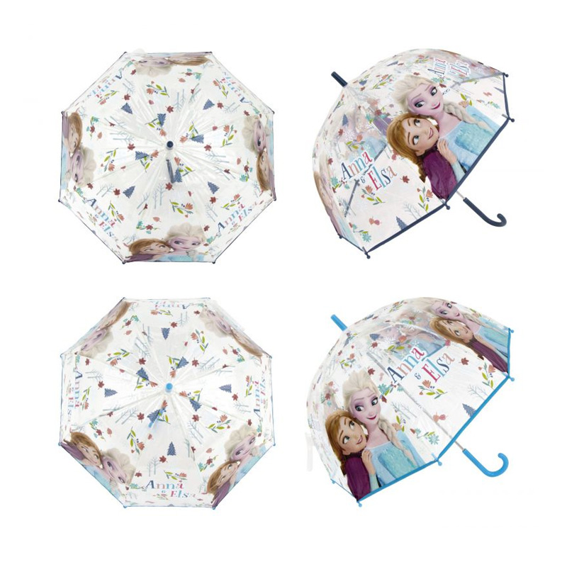 Paraguas manual burbuja transparente Ana & Elsa Frozen Disney 69cm