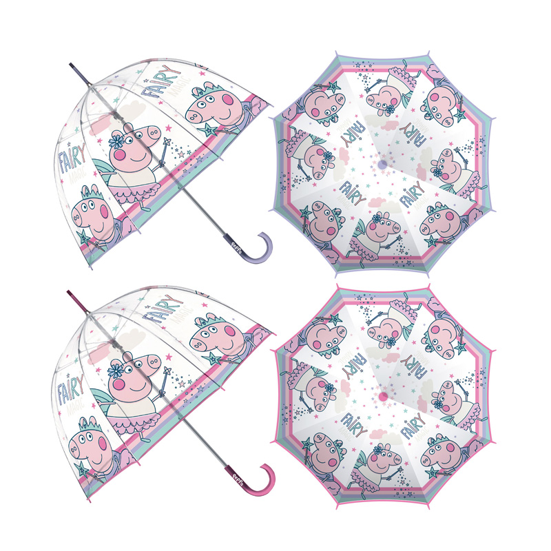 Paraguas cúpula manual Peppa Pig Fairy 70cm