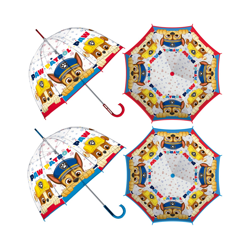 Paraguas cúpula manual transparente Paw Patrol 70cm