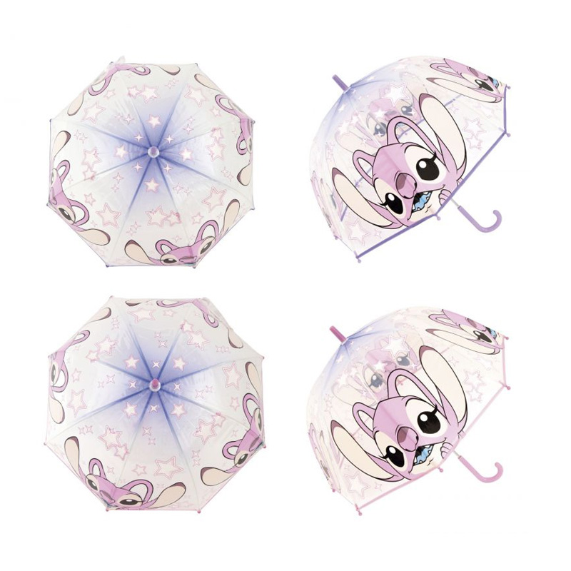 Paraguas manual burbuja transparente Angel Stitch Disney 69cm