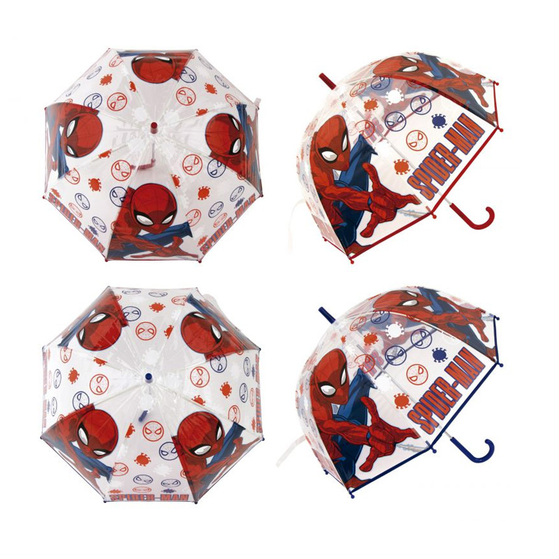 Paraguas manual burbuja transparente Spiderman Héroe Marvel 69cm