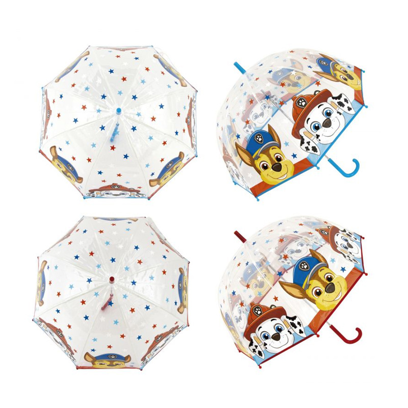 Paraguas manual burbuja transparente Paw Patrol Pups 69cm