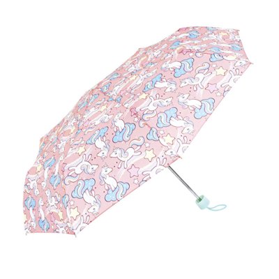 Paraguas plegable manual Unicornio 52cm - rosa 批发