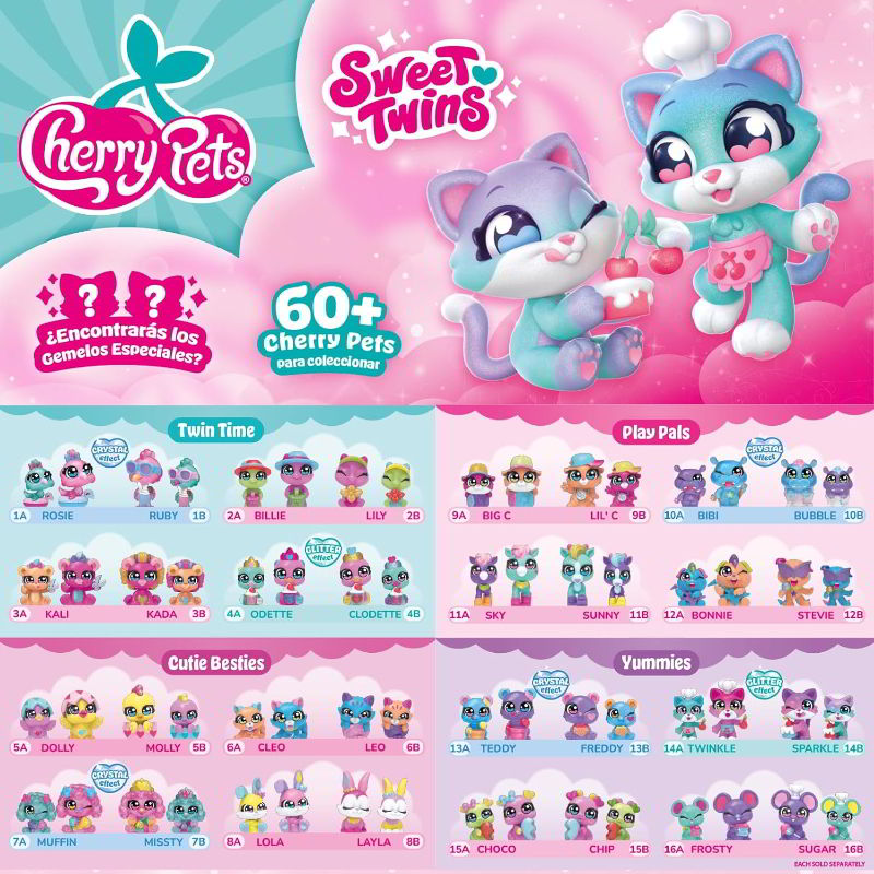 Distribuidor mayorista de Expositor 24 sobres Cherry Pets Sweet Twins