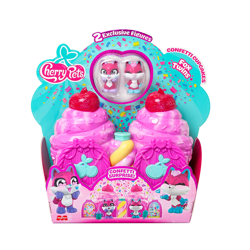 Playset Confetti Cupcakes Cherry Pets - Fox Twins