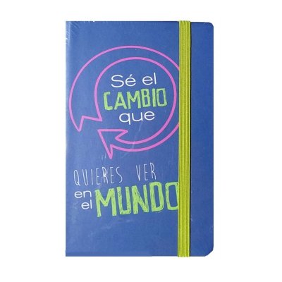 Libreta A5 c/cinta lateral Happy Notebook - Mundo