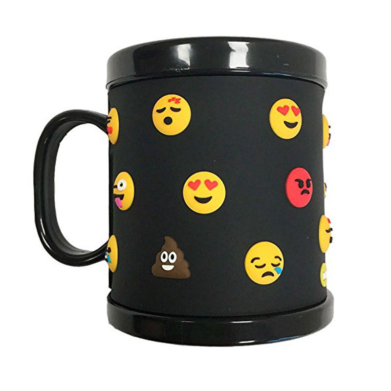 Distribuidor mayorista de Taza plástico 3D Emoji Indiana Negra