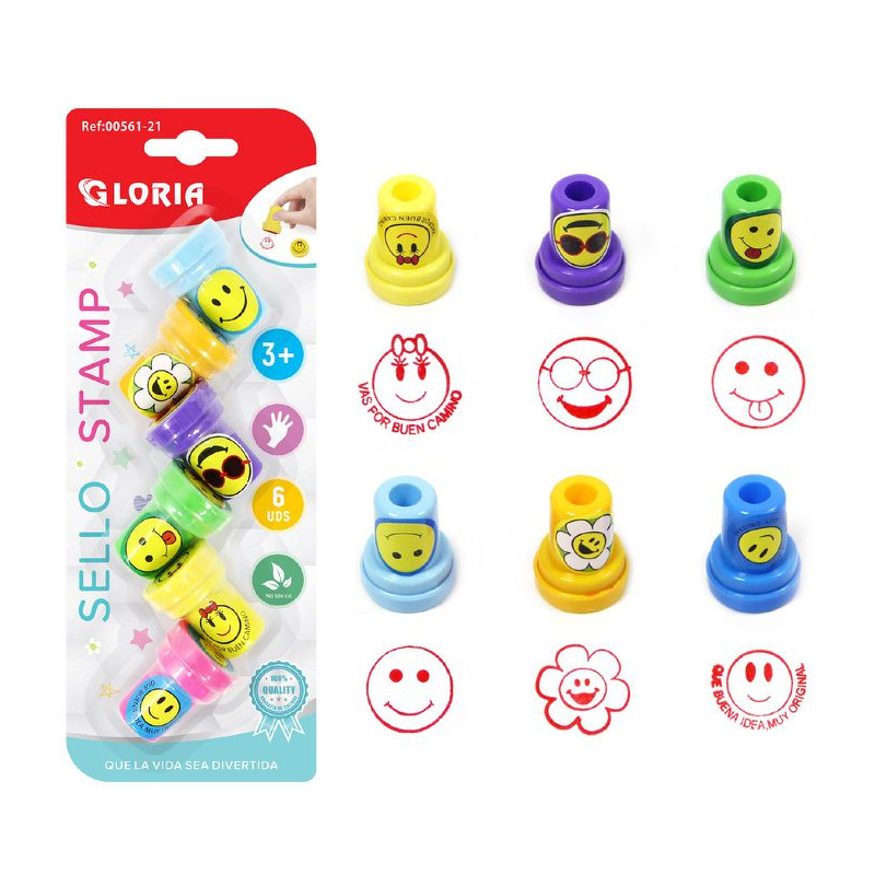 Set de 6 sellos infantiles Emoji