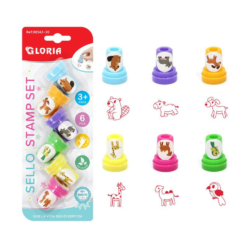 Distribuidor mayorista de Set de 6 sellos infantiles Animales