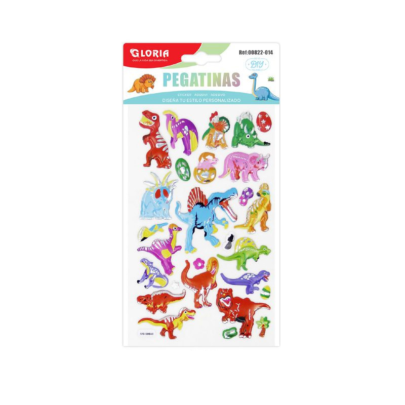 Pegatinas 3D Dinosaurios coloridos