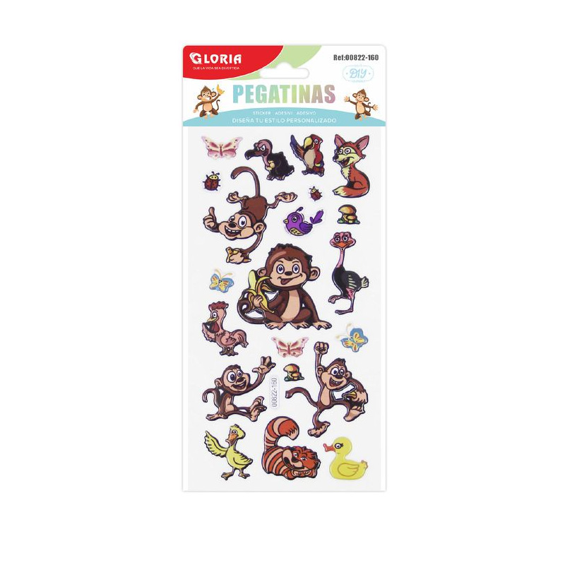 Pegatinas creativas 3D Monos