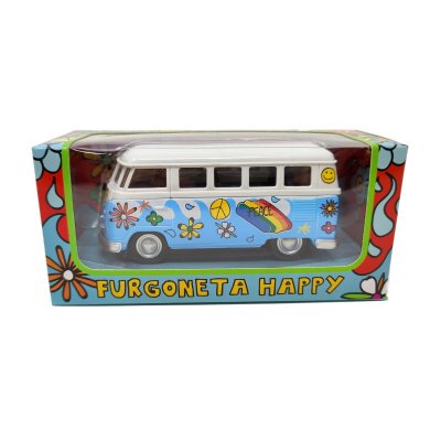 Wholesaler of Miniatura furgoneta Happy GT-1112 - azul peace