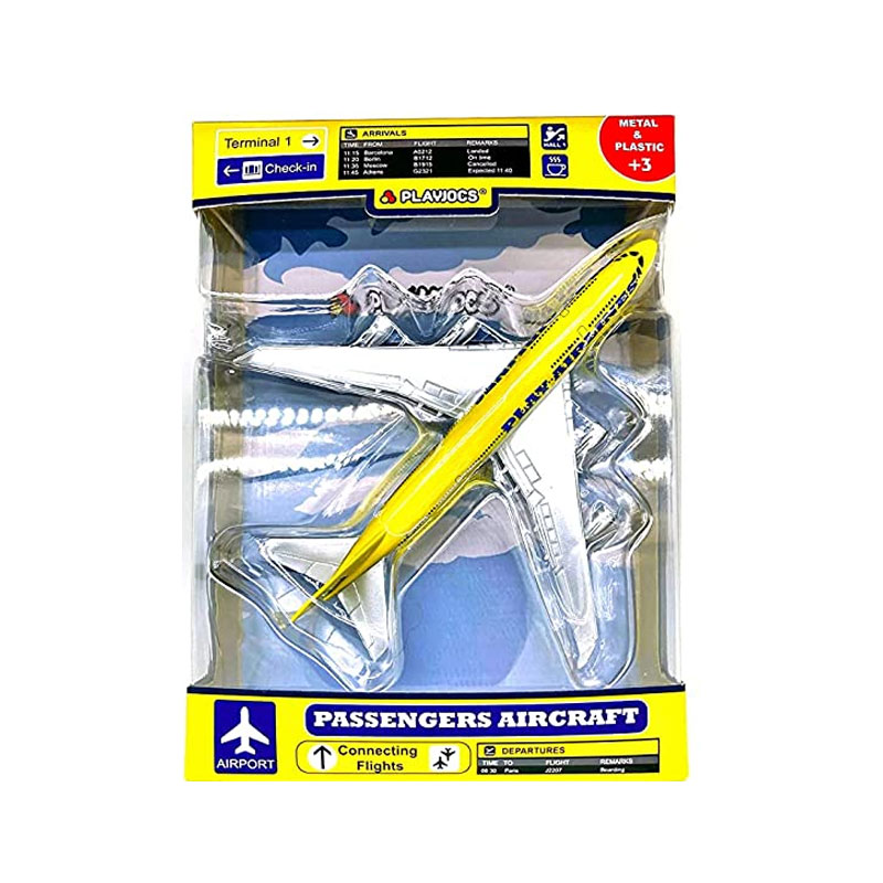 Miniatura avión Passengers Aircraft GT-8147 - amarillo
