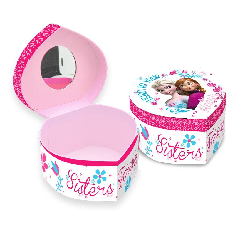 冰雪奇缘（Frozen）心形首饰盒（有面小镜子）白色 批发