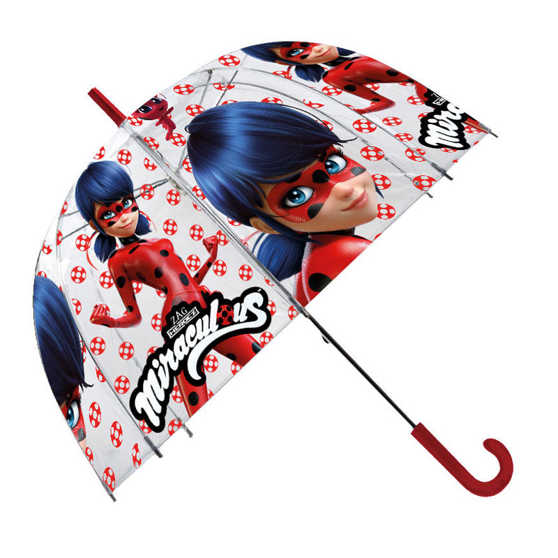 Distribuidor mayorista de Paraguas transparente manual Prodigiosa Ladybug burbuja 48cm 19"