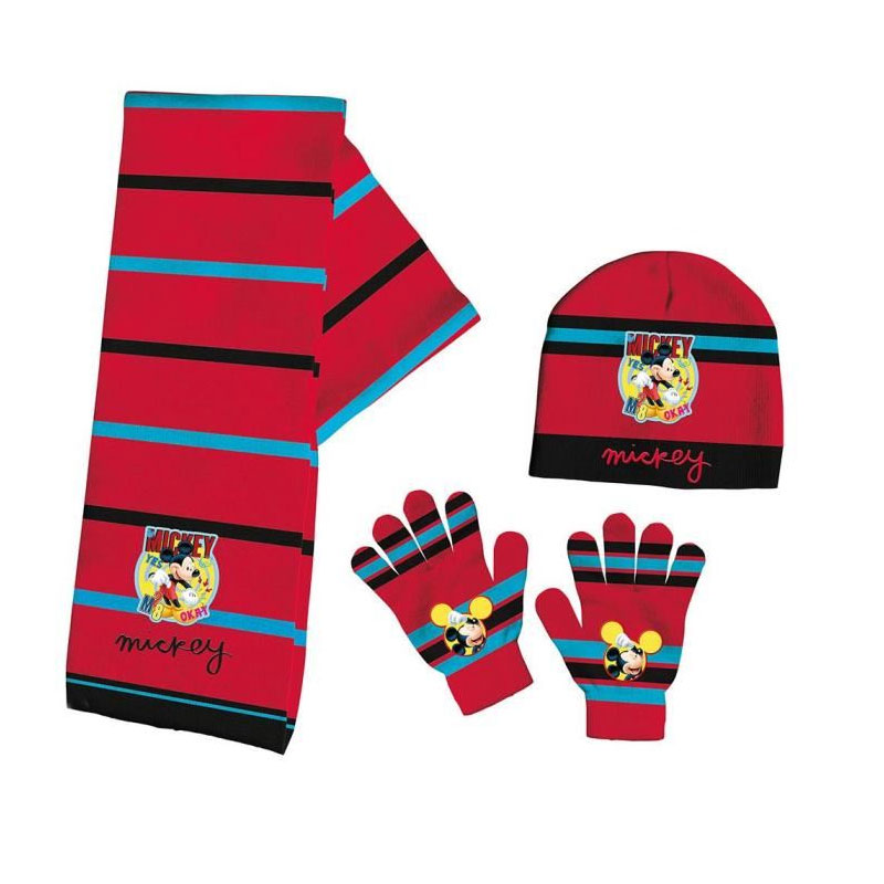 Set gorro bufanda guantes Mouse Disney - Kilumio