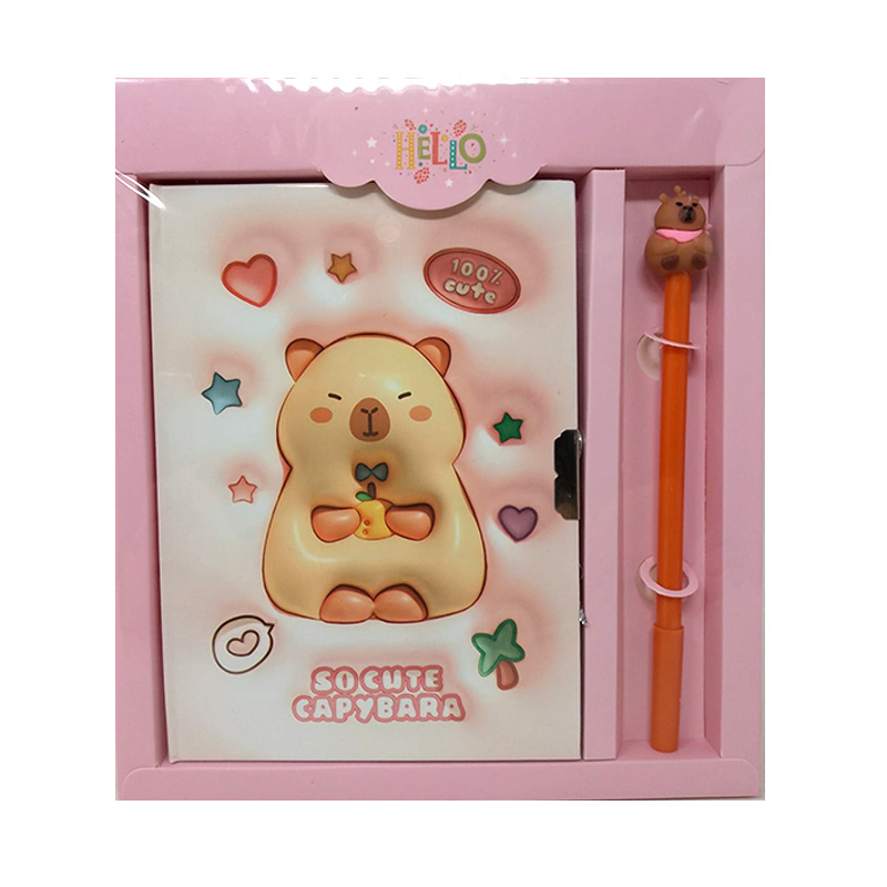 Set diario c/bolígrafo Capibara Cute