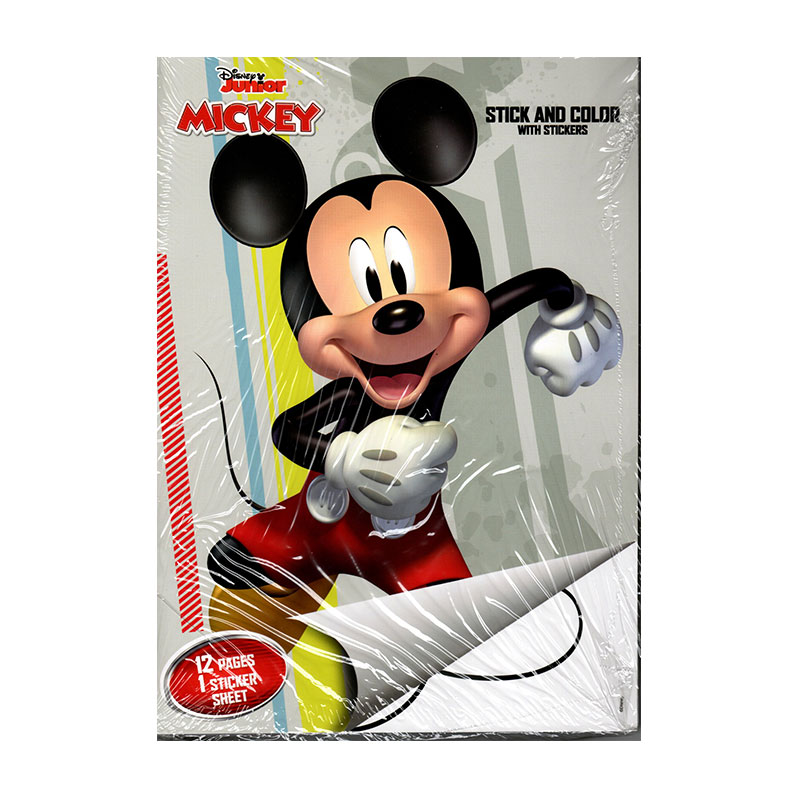 Libros pega y colorea Mickey