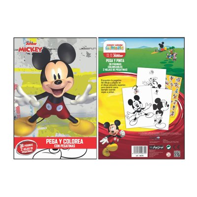 Libros pega y colorea Mickey Disney 36pgs