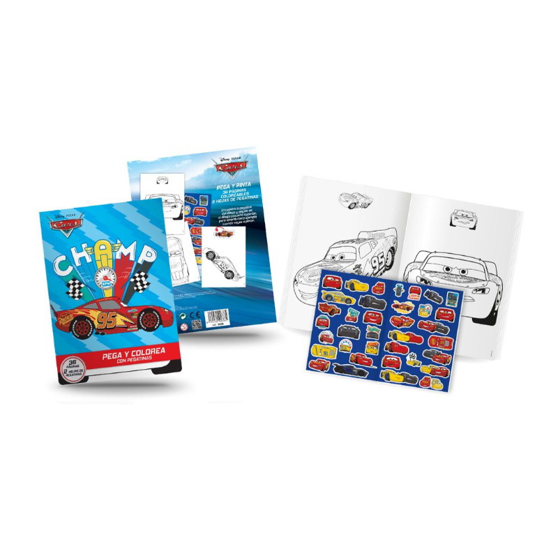 Libros pega y colorea Cars Champ Disney