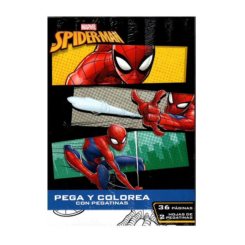 Cuaderno de colorear spiderman pegacolor con pegatinas 12 paginas 210x280  mm