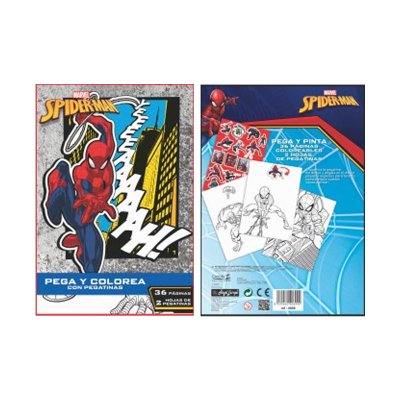 Libros pega y colorea Spiderman Marvel