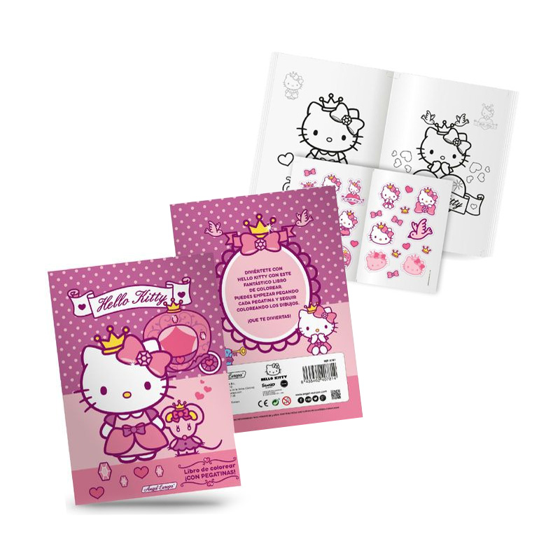 Libros para colorear c/pegatinas Hello Kitty