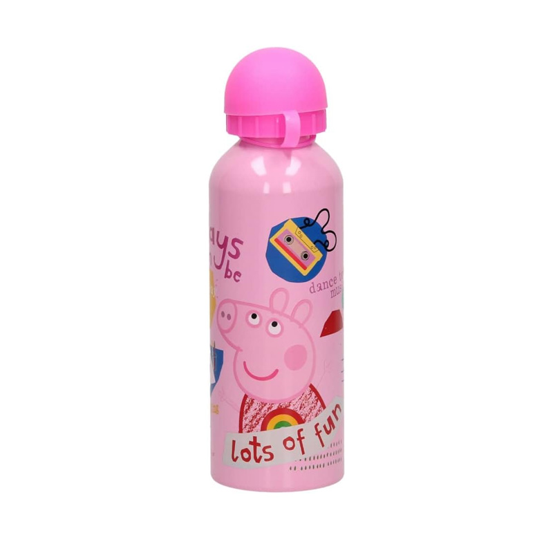 Botella aluminio Peppa Pig 500ml - rosa