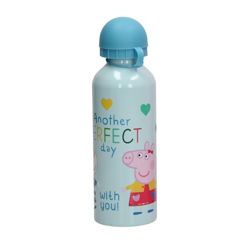 Botella aluminio Peppa Pig 500ml - azul