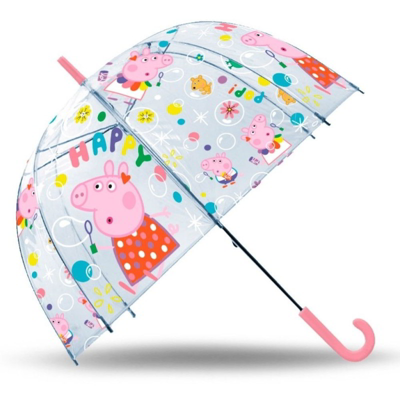 Paraguas transparente campana manual Peppa Pig 46cm