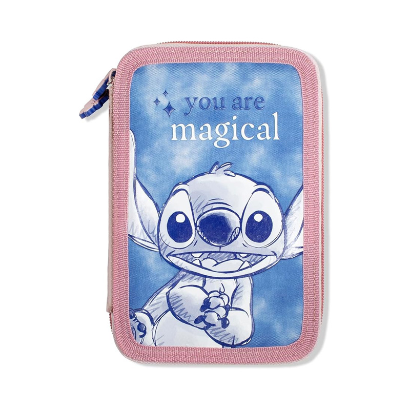 Plumier doble Magical Stitch Disney - rosa