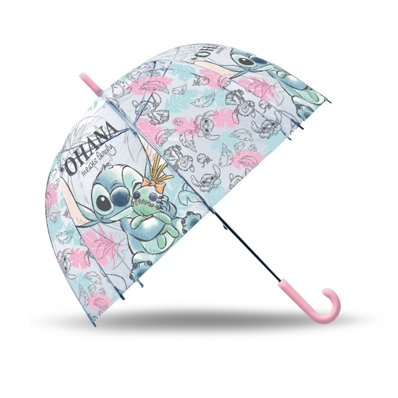 Distribuidor mayorista de Paraguas manual transparente Stitch Disney 69cm - rosa