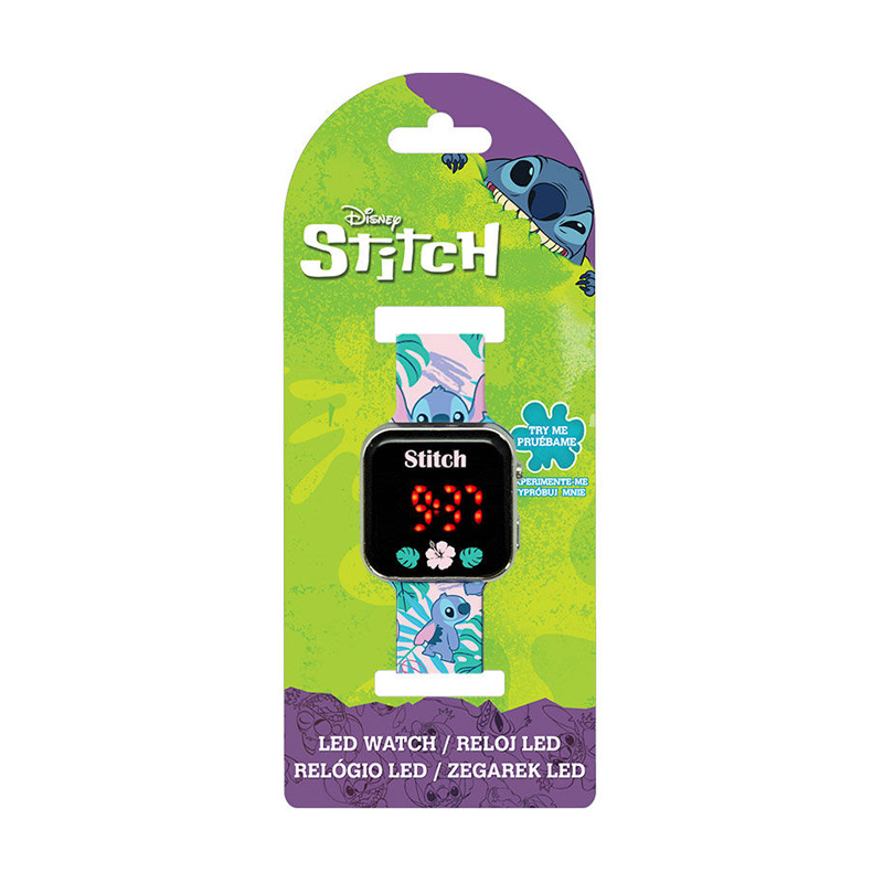 Reloj LED Stitch Disney - rosa