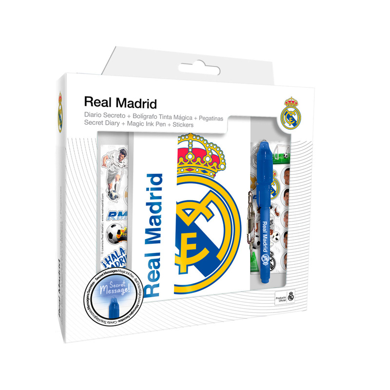 Diario c/bolígrafo tinta mágica Real Madrid