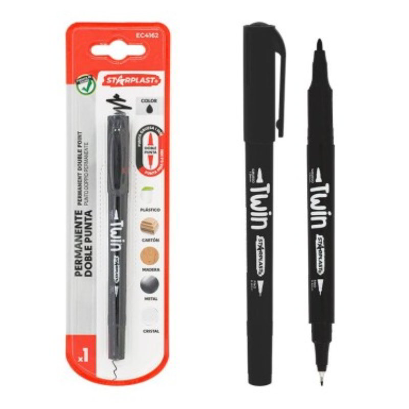 Distribuidor mayorista de Rotulador permanente doble punta - negro