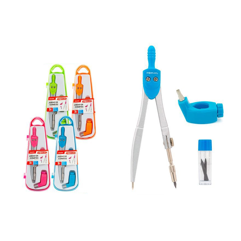 Compás con portaminas 3pcs 11cm - colores aleatorios