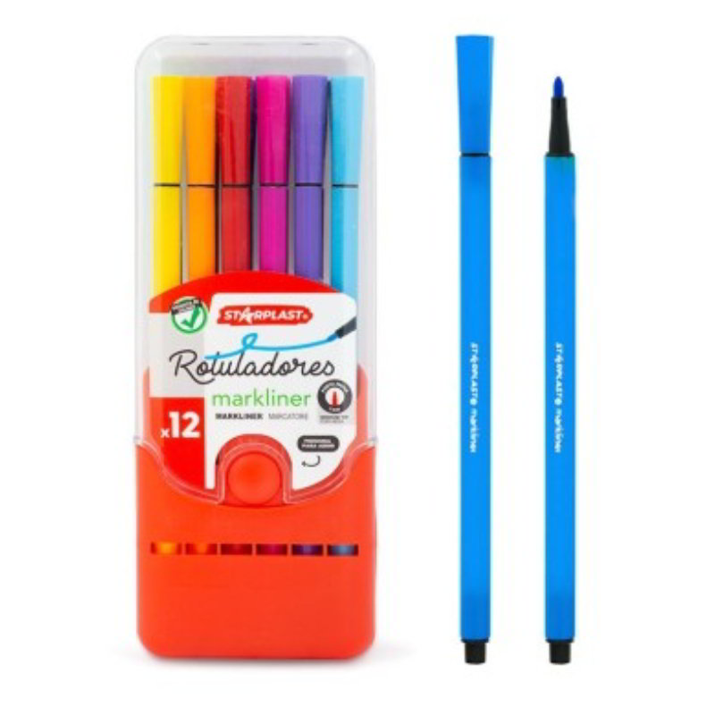 Pack 12 rotuladores markliner colores punta media