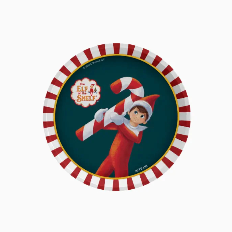 6 platos desechables 17cm Elf on the Shelf Elfo Navidad