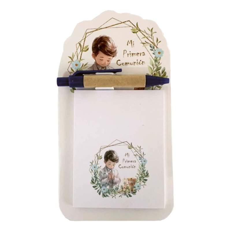 Block + Bolígrafo Mi primera comunión 14x10cm - niño
