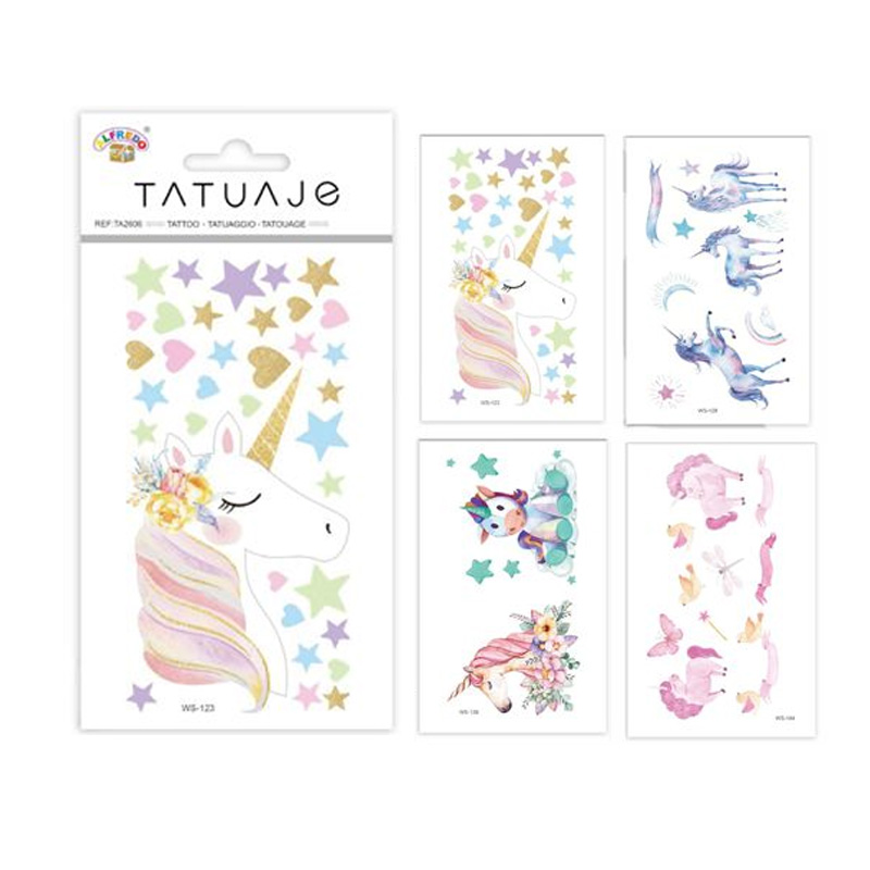 Tatuajes temporales infantiles - Unicornio