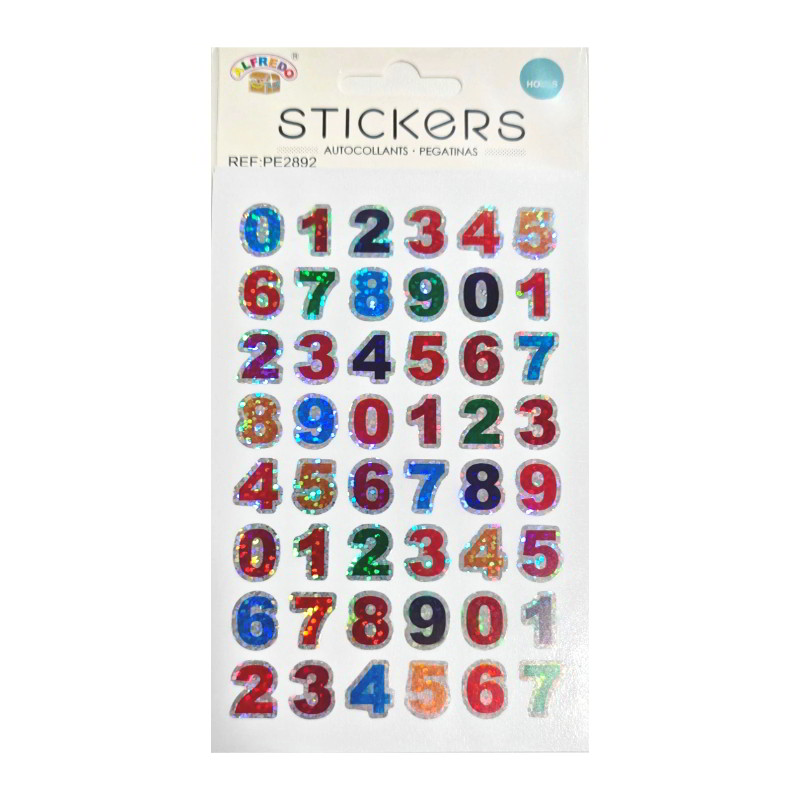 Distribuidor mayorista de Pegatinas Números 5 hojas PE2892