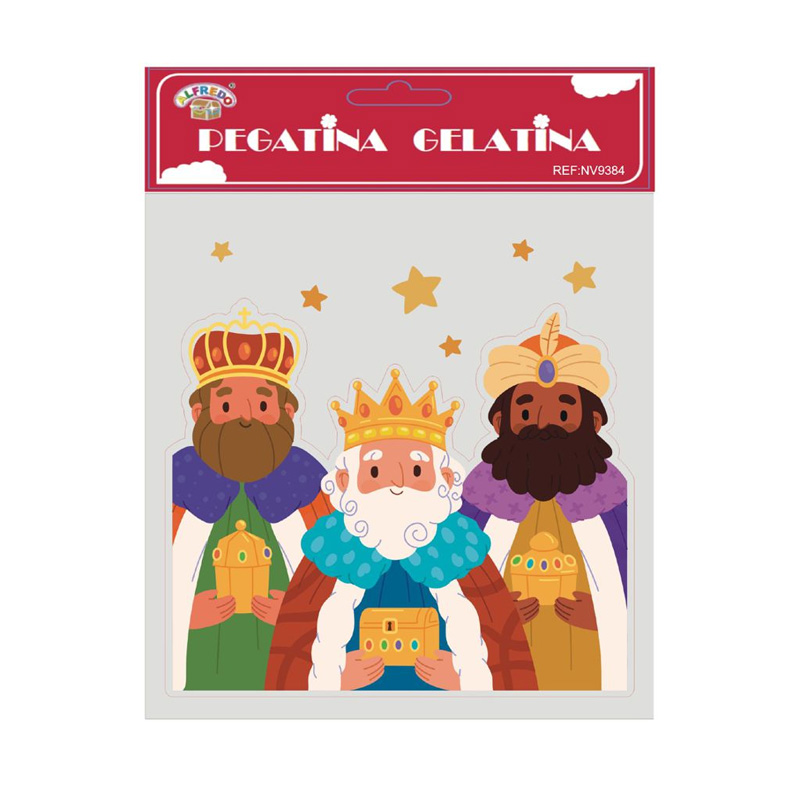 Decoración pegatinas gelatina Reyes Magos Navidad NV9384