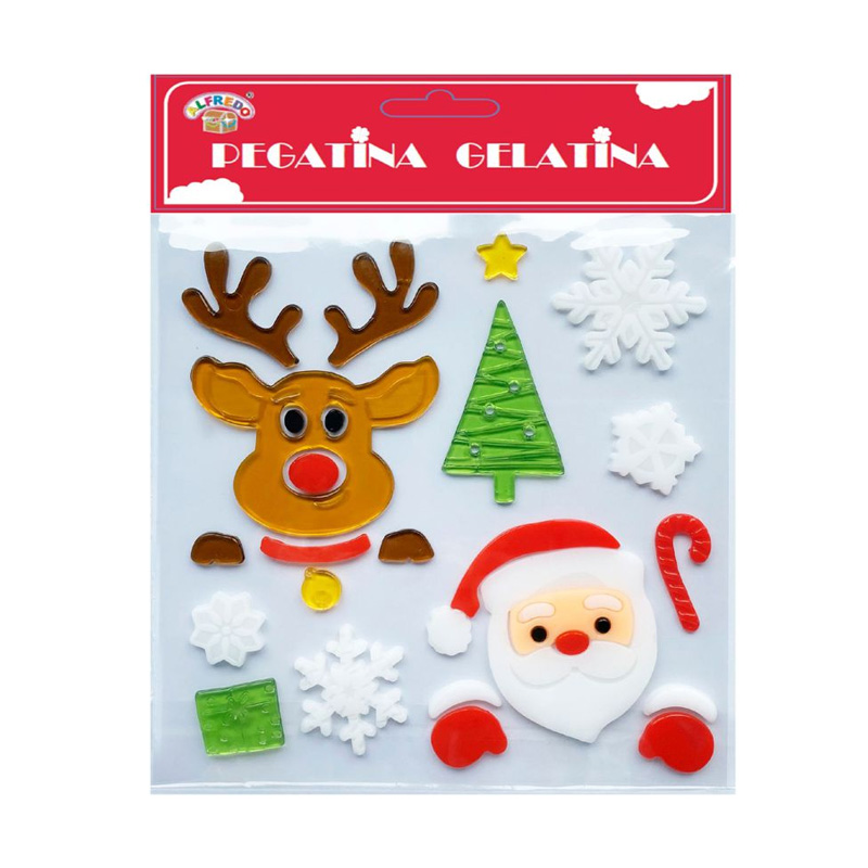 Decoración pegatinas gelatina Papa Noel Navidad NV9417