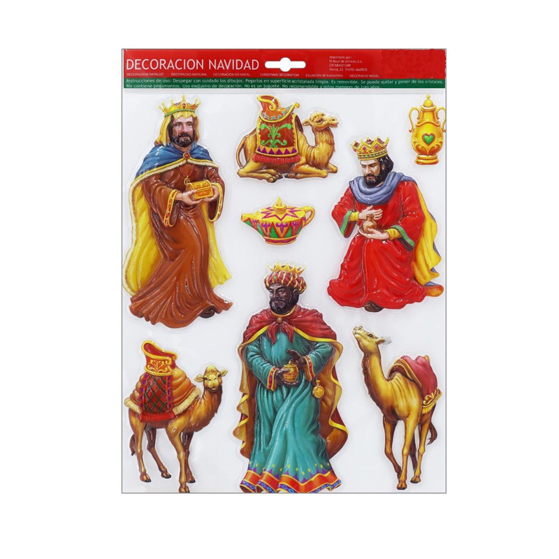 Decoración 3D pegatinas Reyes Magos Navidad - NV9436
