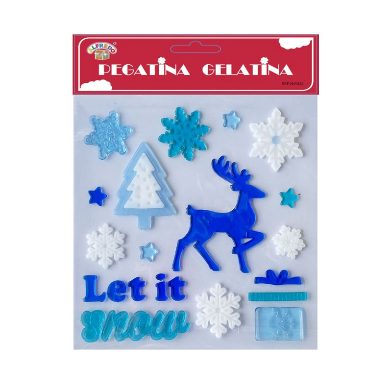 Decoración pegatinas gelatina Ciervo Navidad NV9484