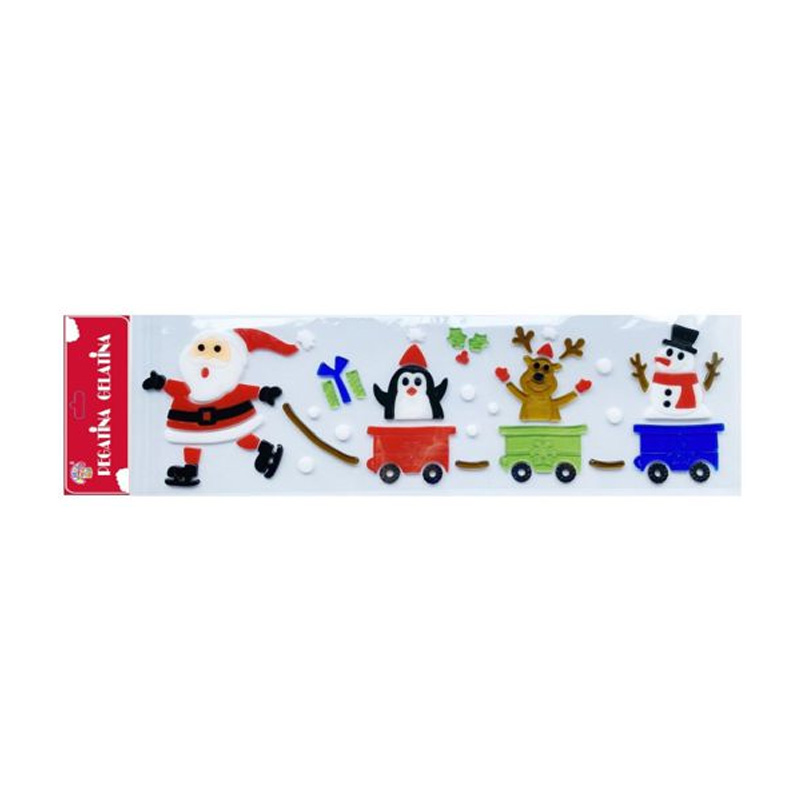 Decoración pegatinas gelatina Papa Noel Navidad NV9900