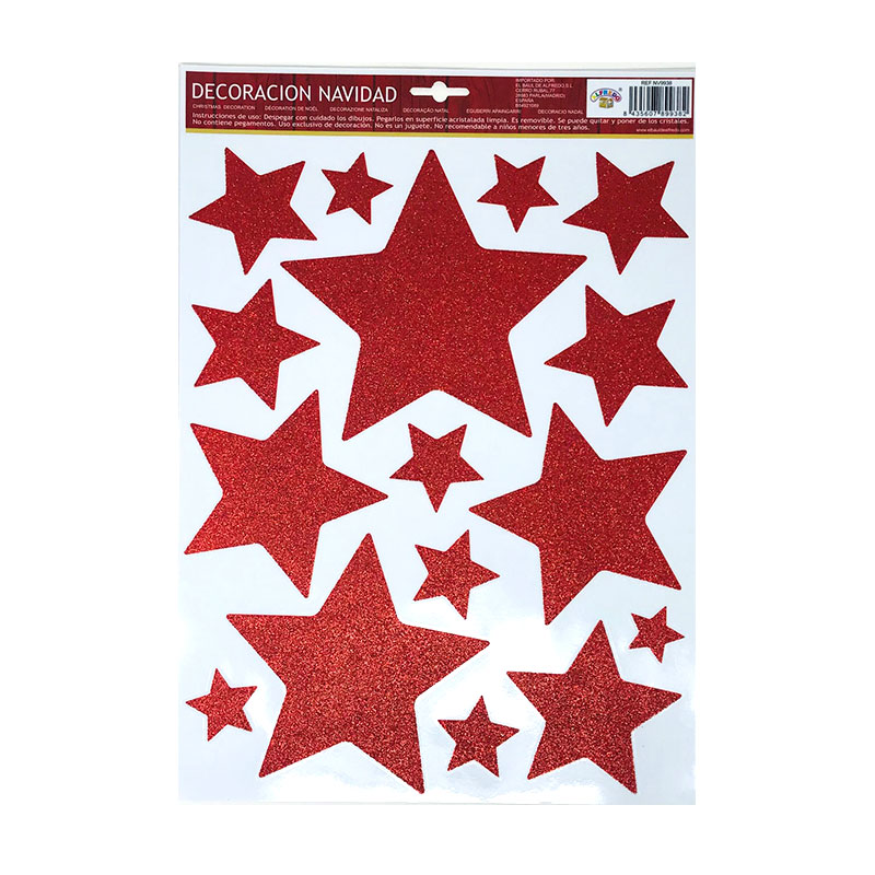 Distribuidor mayorista de Decoración estrellas rojas Navidad 37cm