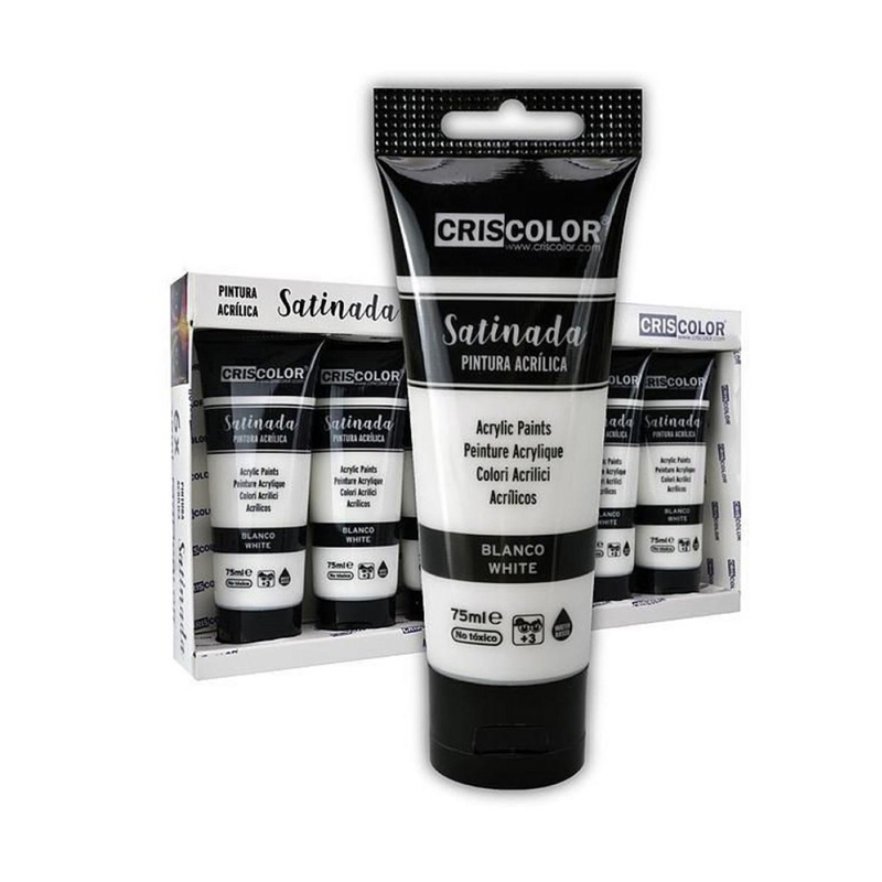 Set de 6 pinturas acrílicas - Satinado blanco