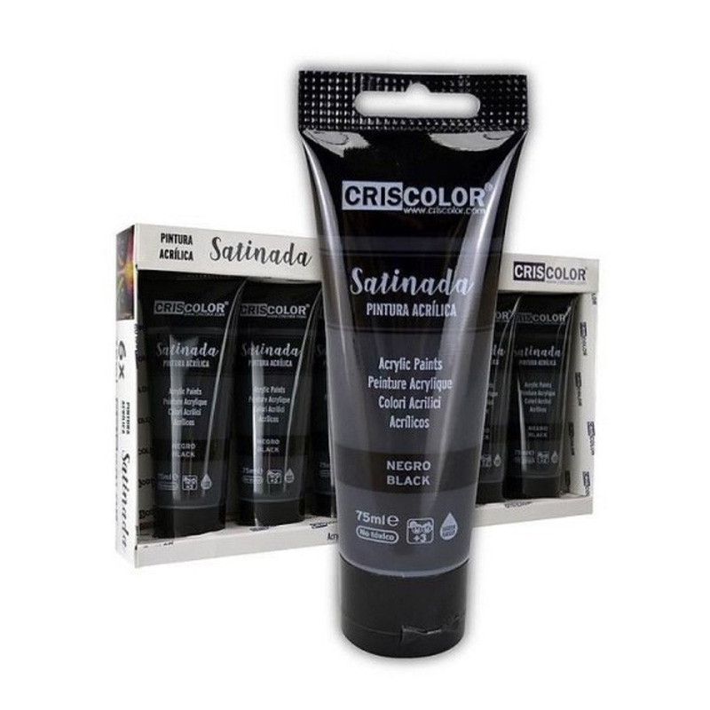 Set de 6 pinturas acrílicas - Satinado negro