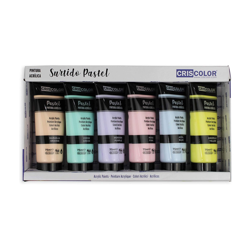 Set de 6 pinturas acrílicas - Pastel